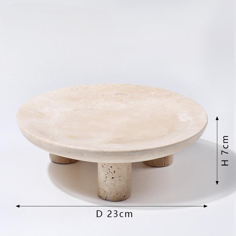 Marble Fruit Tray(Travertine)-Tripod