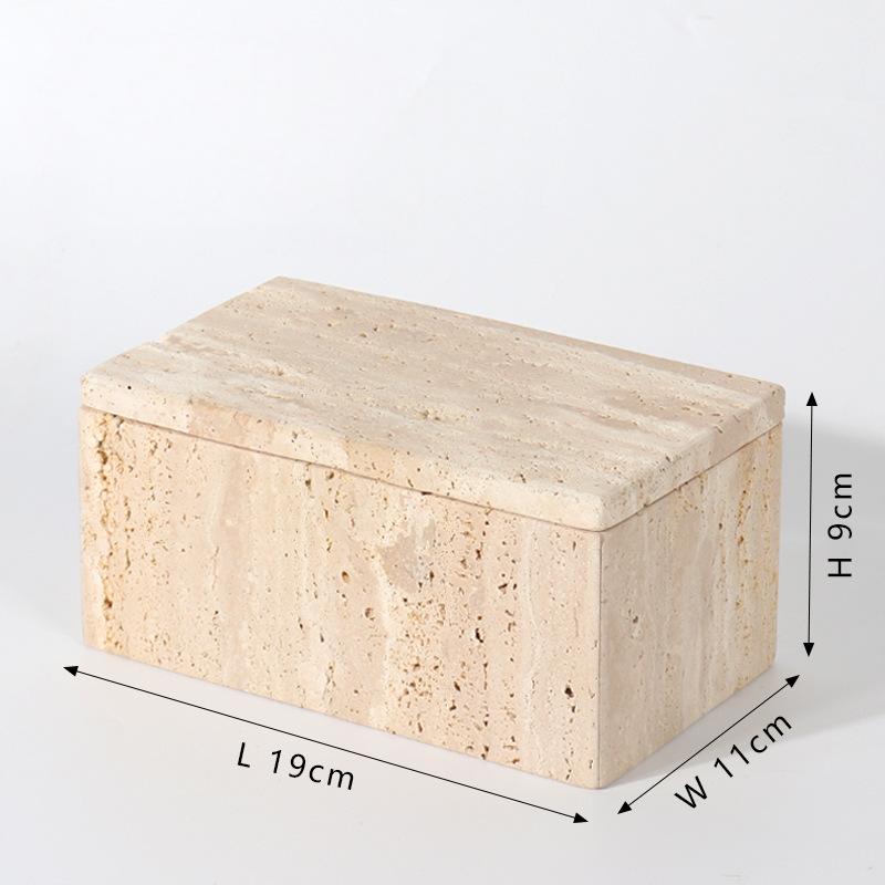 Marble Jewel Case/Storage Box-Travertine Beige