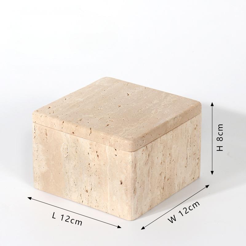 Marble Jewel Case/Storage Box-Travertine Beige