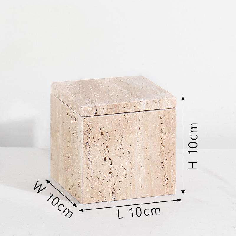 Marble Jewel Case/Storage Box-Travertine Beige