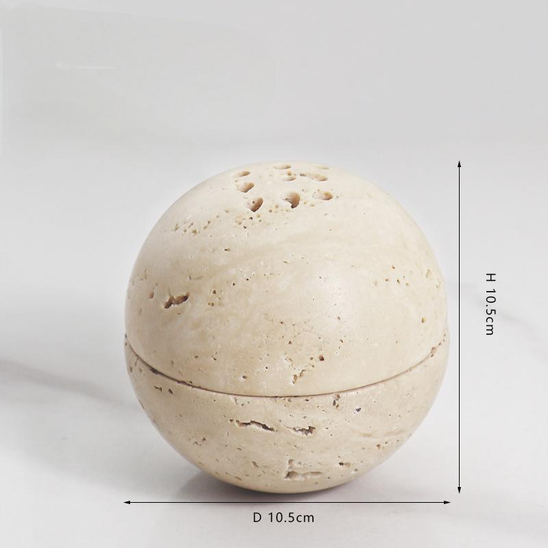 Marble incense burnner-Travertine Ball