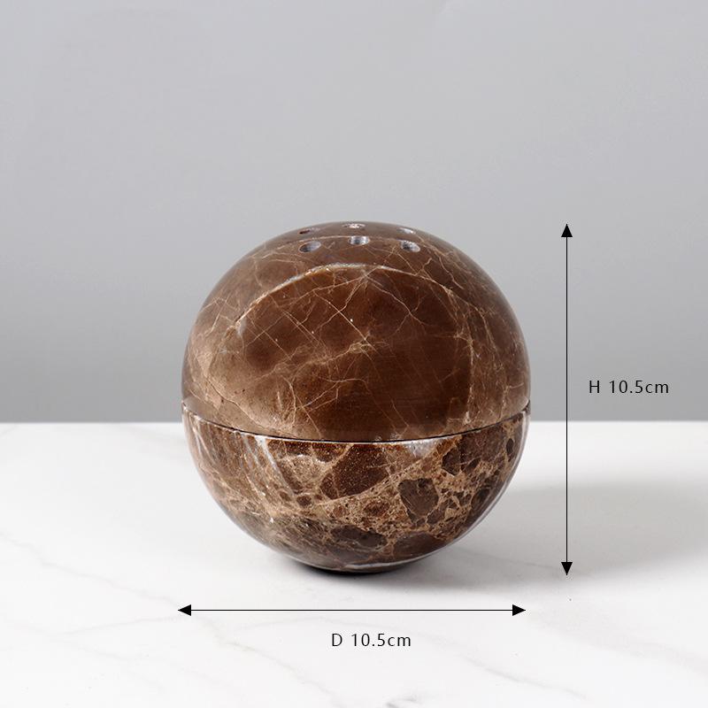 Marble incense burnner-Travertine Ball