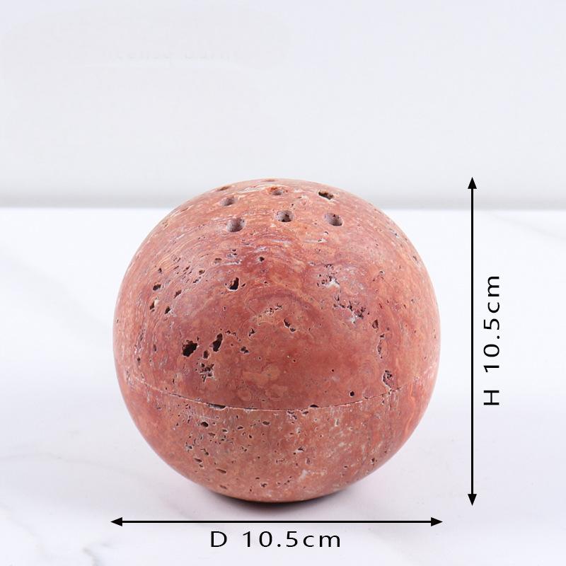 Marble incense burnner-Travertine Ball