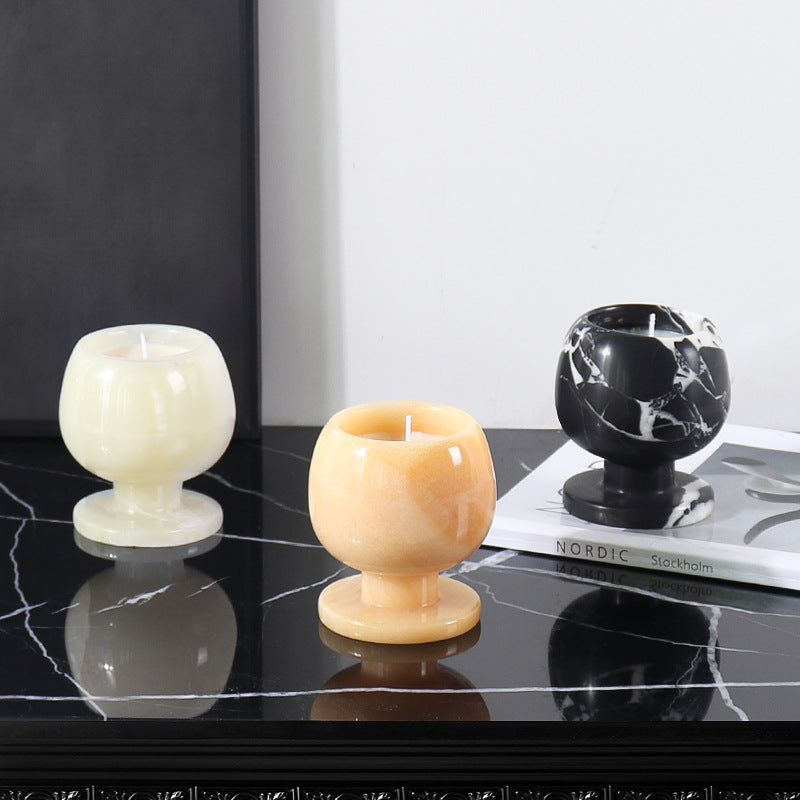 Marble Aromatherapy Candle Holders & Aromatherapy Essential Oil Diffuser-Wine Cup(without wax)