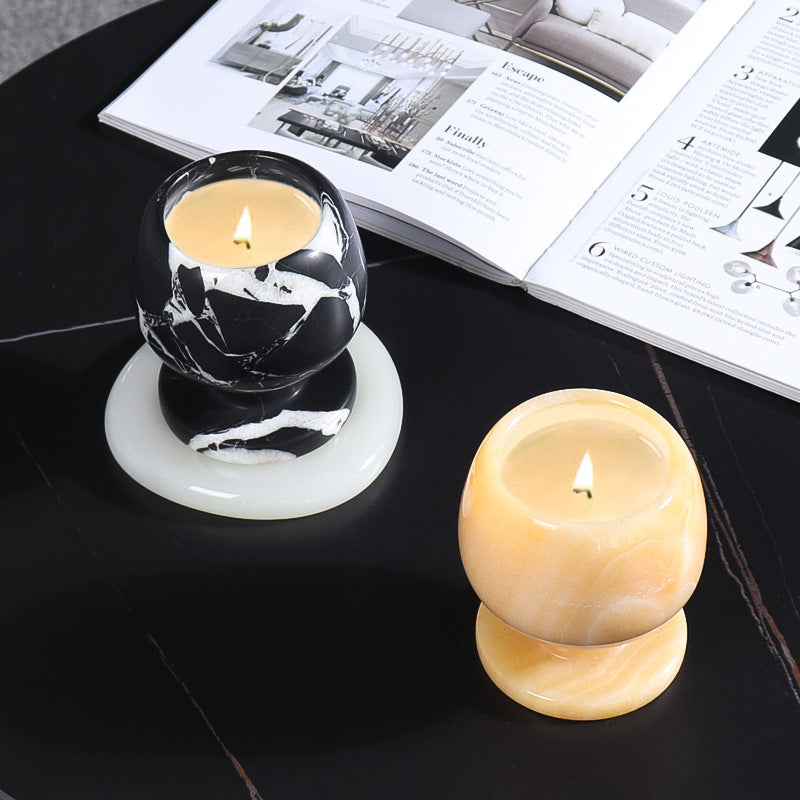 Marble Aromatherapy Candle Holders & Aromatherapy Essential Oil Diffuser-Wine Cup(without wax)