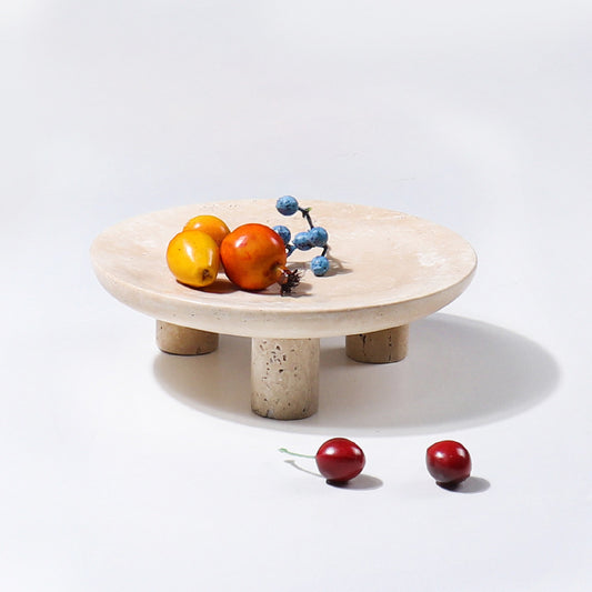 Marble Fruit Tray(Travertine)-Tripod