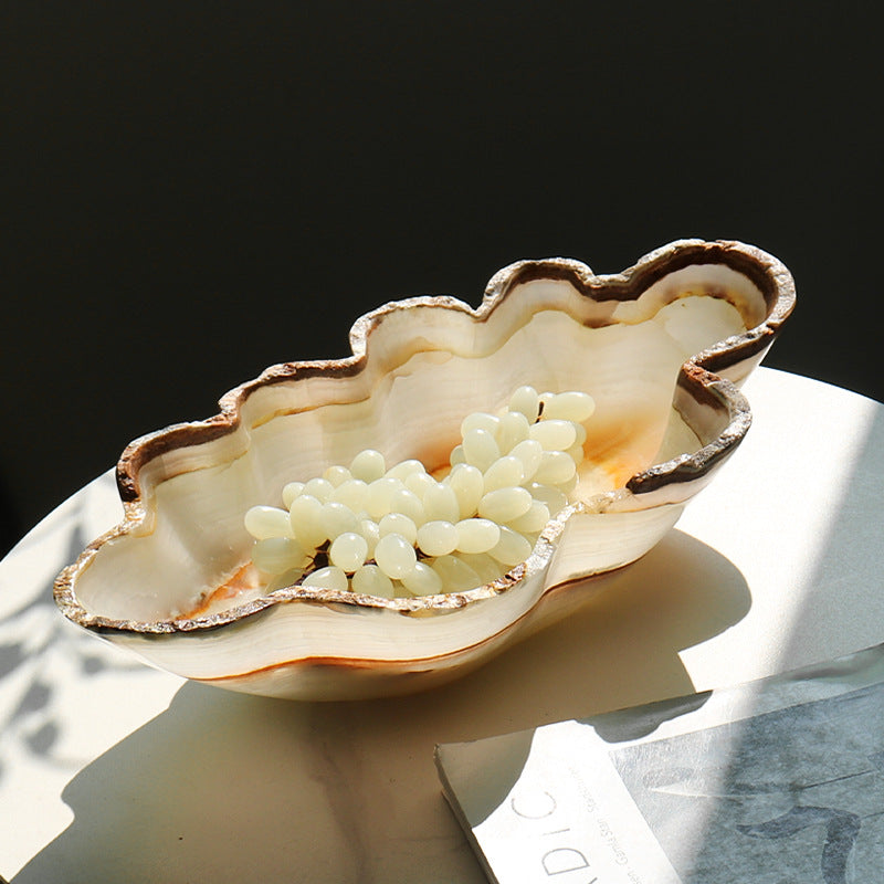 Marble(Onyx) Fruit Tray-Mussel